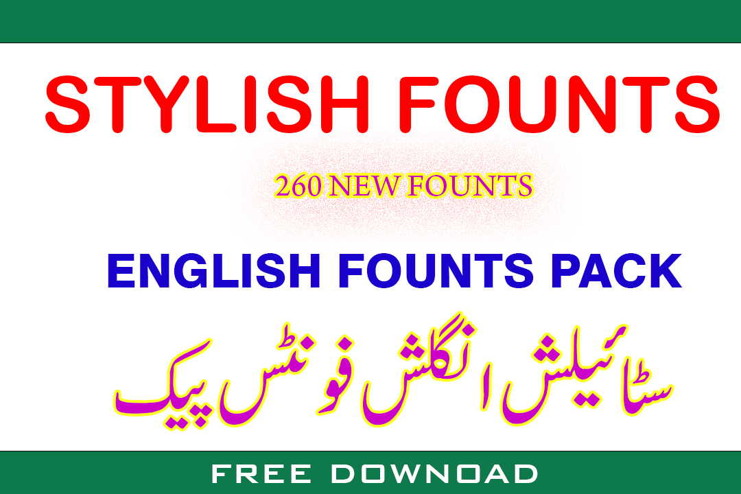 Stylish English Founts Pack 2023 Free Download 260 New Founts